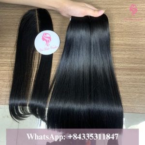 Bone straight human hair weft natural color of Vin Hair Factory 1