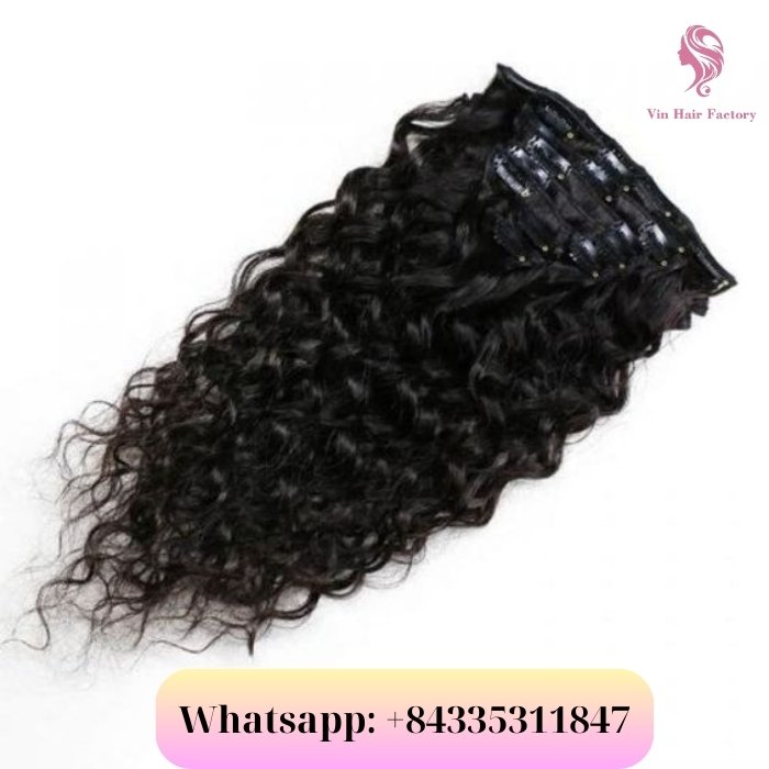 100% Raw Human Hair Curly Clip In Human Hair Extensions2