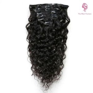 100% Raw Human Hair Curly Clip In Human Hair Extensionscover