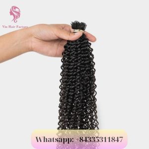 High Quality Curly Flat Tip Human Hair Extensions